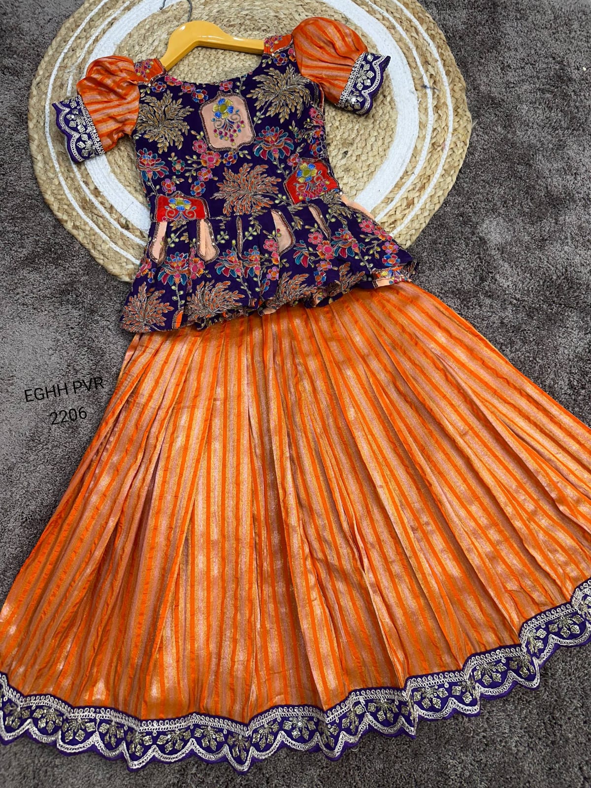 Pure Heavy Simmer Silk Febric With All Body Zari Weaving Work Princess Lehenga Set